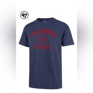 47 EUC Men’s Philadelphia 76ers Blue Double Back Scrum Short Sleeve T-Shirt XXL